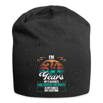 34 Year Old Knee Injury Humor Funny Birthday Idea - Jersey-Beanie - Schwarz - Vorne