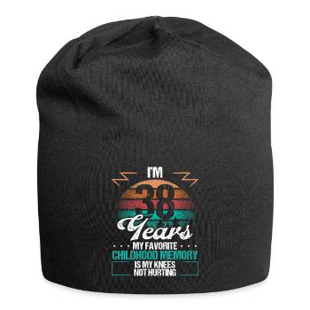 38 Year Old Knee Injury Humor Funny Birthday Idea - Jersey-Beanie - Schwarz - Vorne
