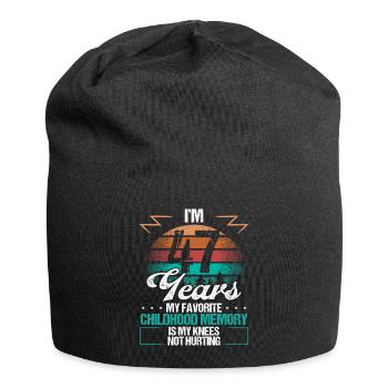 47 Year Old Knee Injury Humor Funny Birthday Idea - Jersey-Beanie - Schwarz - Vorne