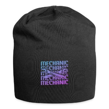 Retro Vintage Classic Mechanic Mechanical - Jersey Beanie - black - Front