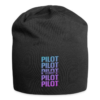 Retro Vintage Classic Pilot Aviation - Jersey Beanie - black - Front