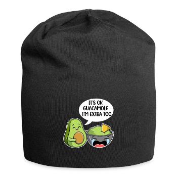 Its Ok Guacamole Im Extra Too Avocado Geschenk - Jersey-Beanie - Schwarz - Vorne