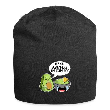 Its Ok Guacamole in Extra Too Avocado Gift - Jersey Beanie - charcoal grey - Front