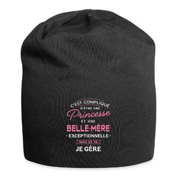 Princesse et belle mère exceptionnelle belle-maman - Bonnet en jersey - noir - Devant