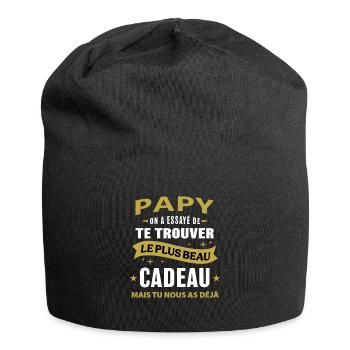 Papy le plus beau cadeau c'est nous cadeau papi - Bonnet en jersey - noir - Devant