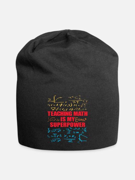 Teaching Math is my Superpower Back to School - Jersey Beanie - black