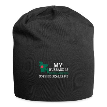 Nothing Scares Me Bangladeshi Husband Bangladesh - Jersey Beanie - black - Front