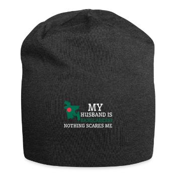 Nothing Scares Me Bangladeshi Husband Bangladesh - Jersey Beanie - charcoal grey - Front