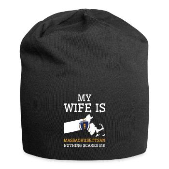 Nothing Scares Me Massachusettsan Wife - Jersey Beanie - black - Front