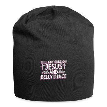Dieser Typ läuft auf Jesus und Bauchtanz - Jersey-Beanie - Schwarz - Vorne