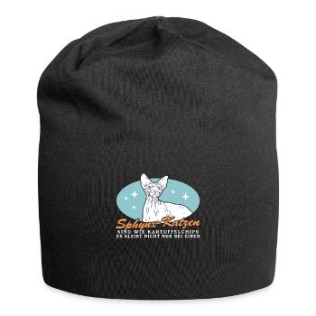 Sphynx Cat Cat Holder Cat Owner Gift - Jersey Beanie - black - Front