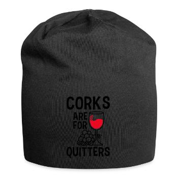 Korken Sind Für Drückeberger Lustiges - Jersey-Beanie - Schwarz - Vorne