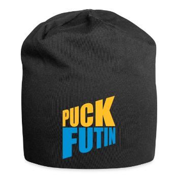 puck futin logo design - Jersey Beanie - black - Front