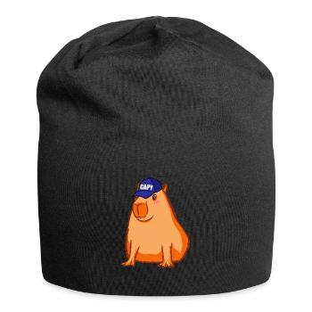 Capybara drôle en disant Capy Bara - Bonnet en jersey - noir - Devant
