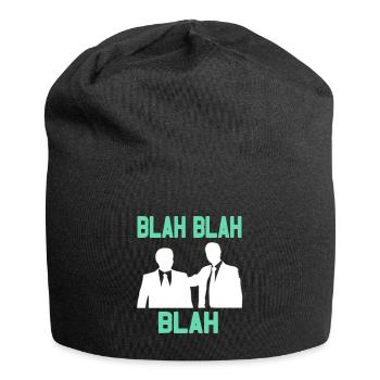 Langweilig im büro - Blah Blah Blah - Jersey-Beanie - Schwarz - Vorne