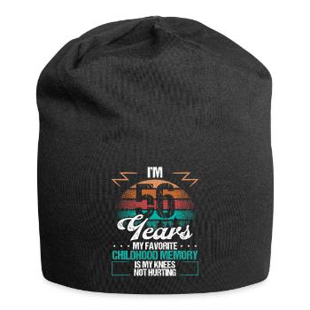 56 Year Old Knee Injury Humor Funny Birthday Idea - Jersey-Beanie - Schwarz - Vorne