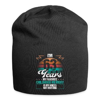 63 Year Old Knee Injury Humor Funny Birthday Idea - Jersey-Beanie - Schwarz - Vorne