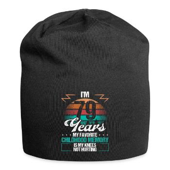 79 Year Old Knee Injury Humor Funny Birthday Idea - Jersey-Beanie - Schwarz - Vorne