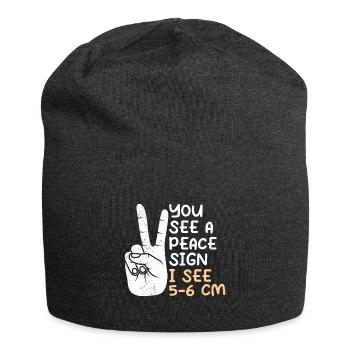 You see a Peace I see 5-6 cm midwife - Jersey Beanie - charcoal grey - Front