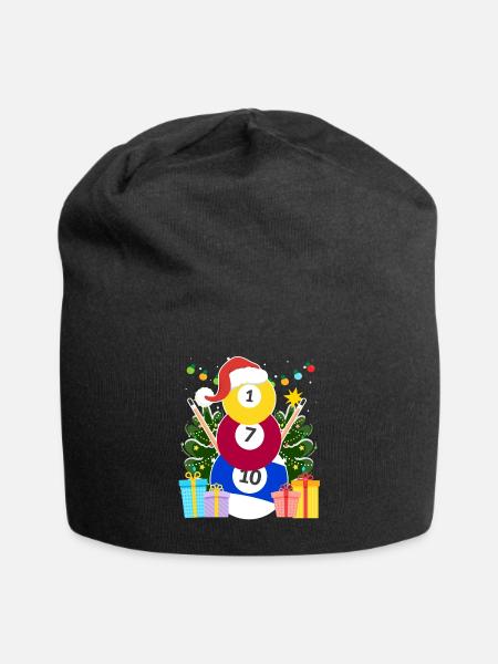 Billiard Kugeln Billard Schneemann Billiard - Jersey-Beanie - Schwarz