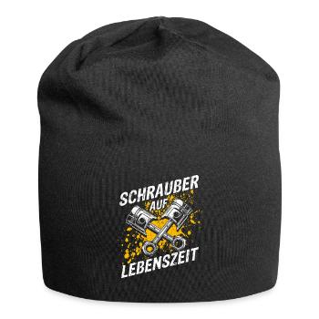 Schrauber Auf Lebenszeit - KFZ Werkstatt Spruch Tu - Jersey-Beanie - Schwarz - Vorne