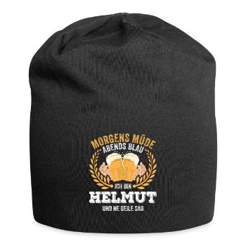 Helmut Vorname Name Geburtstag Bier saufen - Jersey-Beanie - Schwarz - Vorne