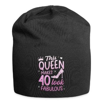 This Queen makes 40 look Fabulous 40th birthday - Jersey Beanie - black - Front