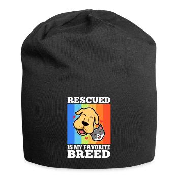 Rescued est ma race préférée cultivée - Bonnet en jersey - noir - Devant
