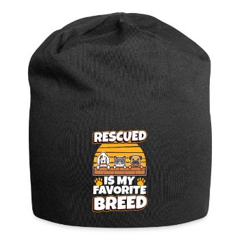 Rescued est ma race préférée cultivée - Bonnet en jersey - noir - Devant