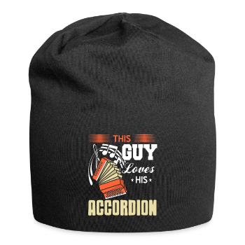 This Guy loves his Accordion - Jersey Beanie - black - Front