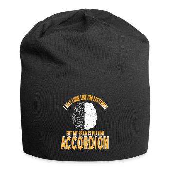I may listening brain is playing Accordion - Jersey Beanie - black - Front