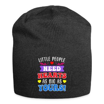Kleine Menschen brauchen große Herzen Erzieherin - Jersey-Beanie - Anthrazit - Vorne