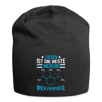 Lachen ist die beste Medizin Krankenschwester - Jersey-Beanie - Schwarz - Vorne