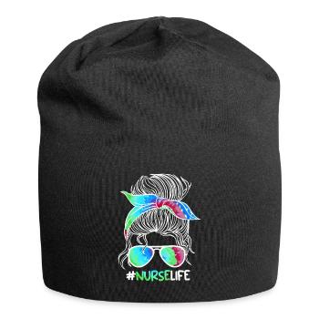 Nurse Life Ich bin Krankenschwester - Jersey-Beanie - Schwarz - Vorne