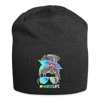 Nurse Life I am a nurse - Jersey Beanie - charcoal grey - Front