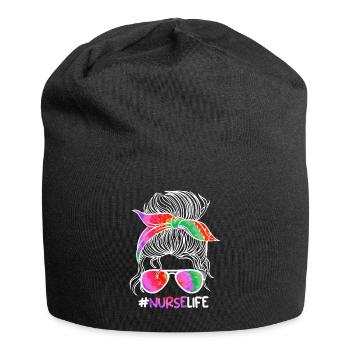 Nurse Life Ich bin Krankenschwester - Jersey-Beanie - Schwarz - Vorne