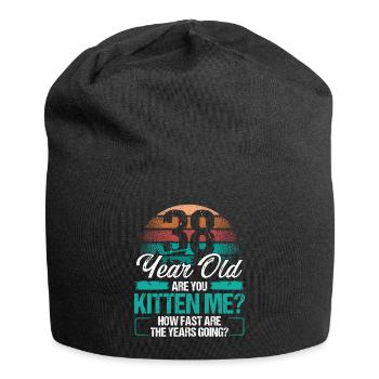 38 Year Old Funny Cat Owner Birthday Idea Kitten - Jersey-Beanie - Schwarz - Vorne
