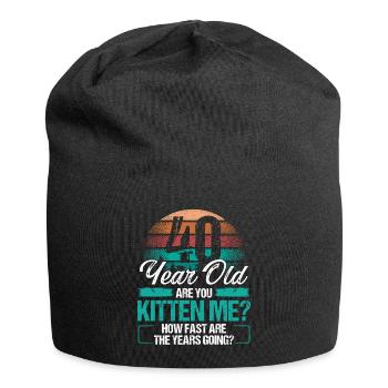 40 Year Old Funny Cat Owner Birthday Idea Kitten - Jersey Beanie - black - Front
