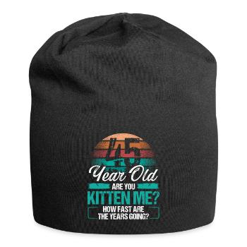 45 Year Old Funny Cat Owner Birthday Idea Kitten - Jersey-Beanie - Schwarz - Vorne