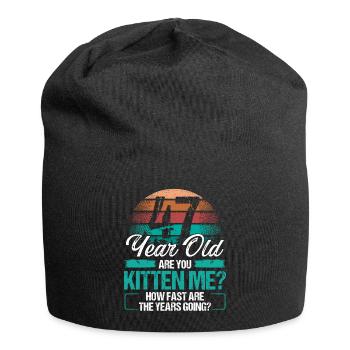 47 Year Old Funny Cat Owner Birthday Idea Kitten - Jersey-Beanie - Schwarz - Vorne