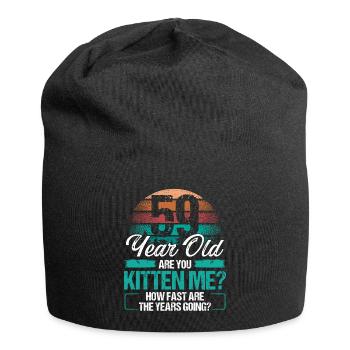59 Year Old Funny Cat Owner Birthday Idea Kitten - Jersey-Beanie - Schwarz - Vorne