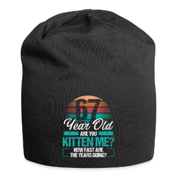 67 Year Old Funny Cat Owner Birthday Idea Kitten - Jersey-Beanie - Schwarz - Vorne
