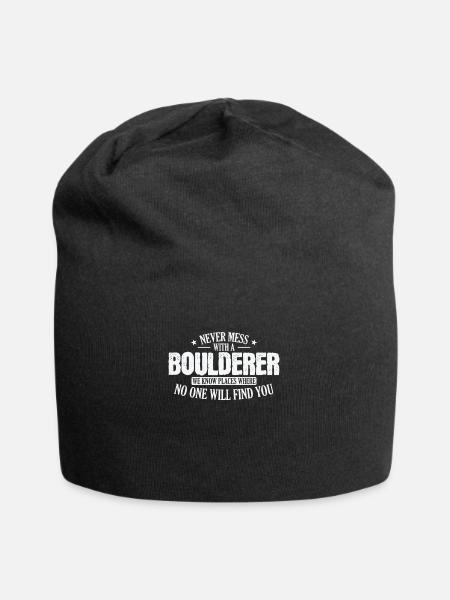 Never Mess with a Boulderer Hobby Klettern - Jersey-Beanie - Schwarz