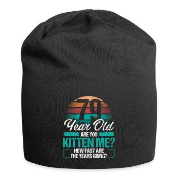 79 Year Old Funny Cat Owner Birthday Idea Kitten - Jersey-Beanie - Schwarz - Vorne