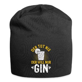 Der Tut Nix Der Will Nur Gin - Alkohol Cocktail Ba - Jersey-Beanie - Schwarz - Vorne