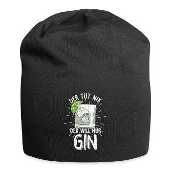 Gin Alkohol Saufen Party Kneipe Bar Geschenk für L - Jersey-Beanie - Schwarz - Vorne