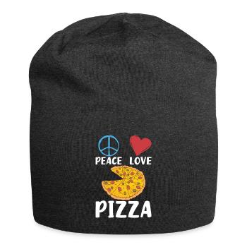 Snack Pizzalove Pizza Lover Geschenk - Jersey-Beanie - Anthrazit - Vorne