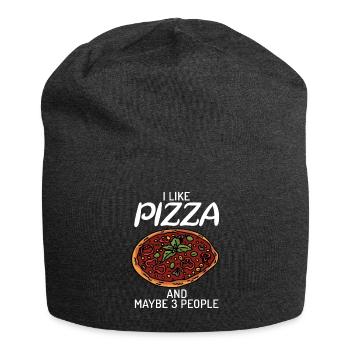 Snack Pizzalove Pizza Lover Geschenk - Jersey-Beanie - Anthrazit - Vorne