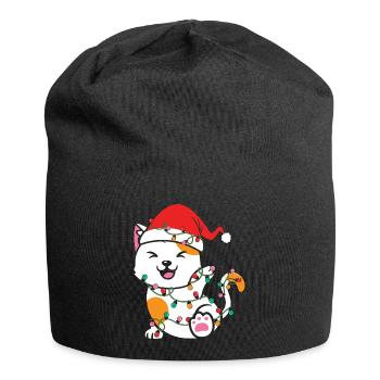 Weihnachten Katze Geschenke - Jersey-Beanie - Schwarz - Vorne