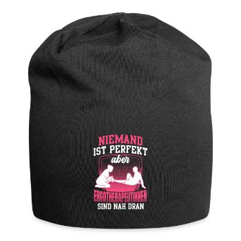 Ergotherapeutin ist perfekt Ergotherapie - Jersey-Beanie - Schwarz - Vorne